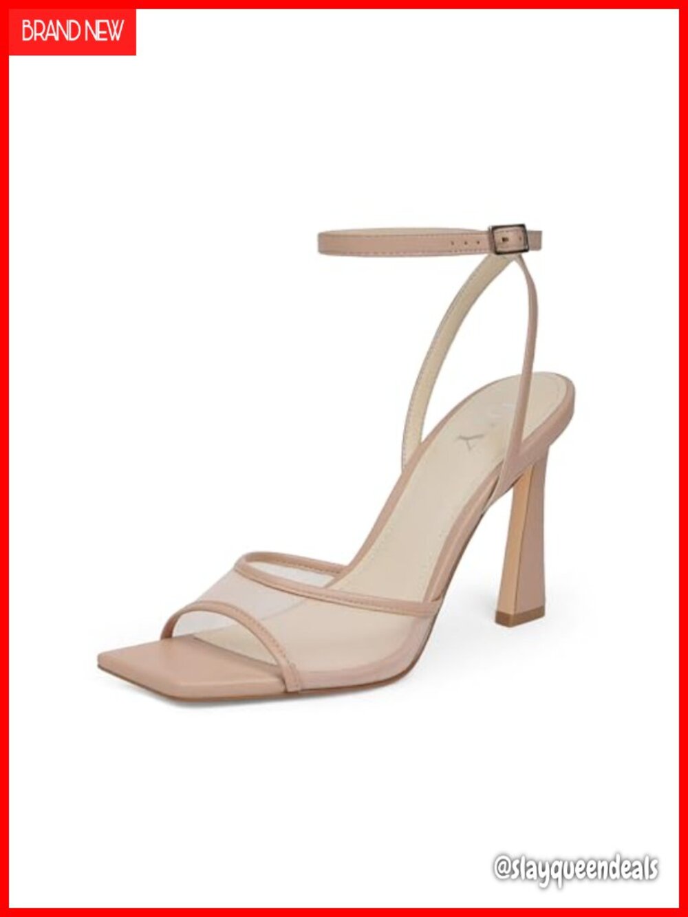 Strappy Heeled Sandals Square Toe Stiletto Ankle Strap Dress Shoes